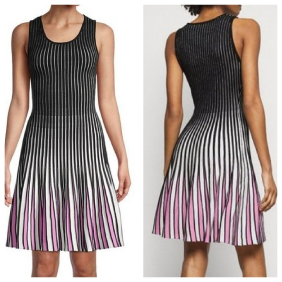 Godet Stripe Knit Dress Size 